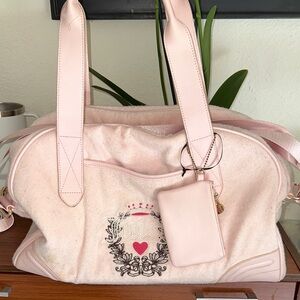 Juicy Couture Light Pink Travel Bag with Pouch